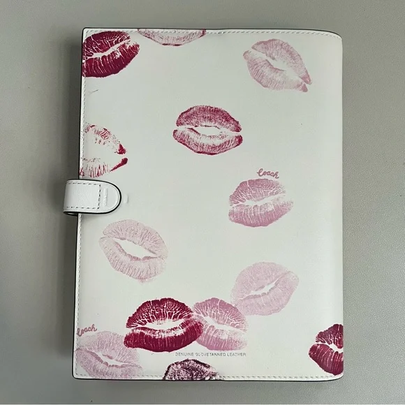 Coach Lip Print Glovetanned Leather Refillable Notebook Cover Journal - Picture 13 of 13